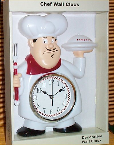 Fat Chef Waiter Wall Clock Bistro Kitchen Decorative | eBay