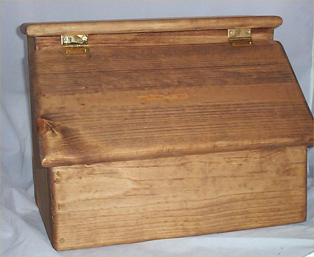 Bread Box Solid Wood Stained Golden Oak Kitchen Decoration Made in USA