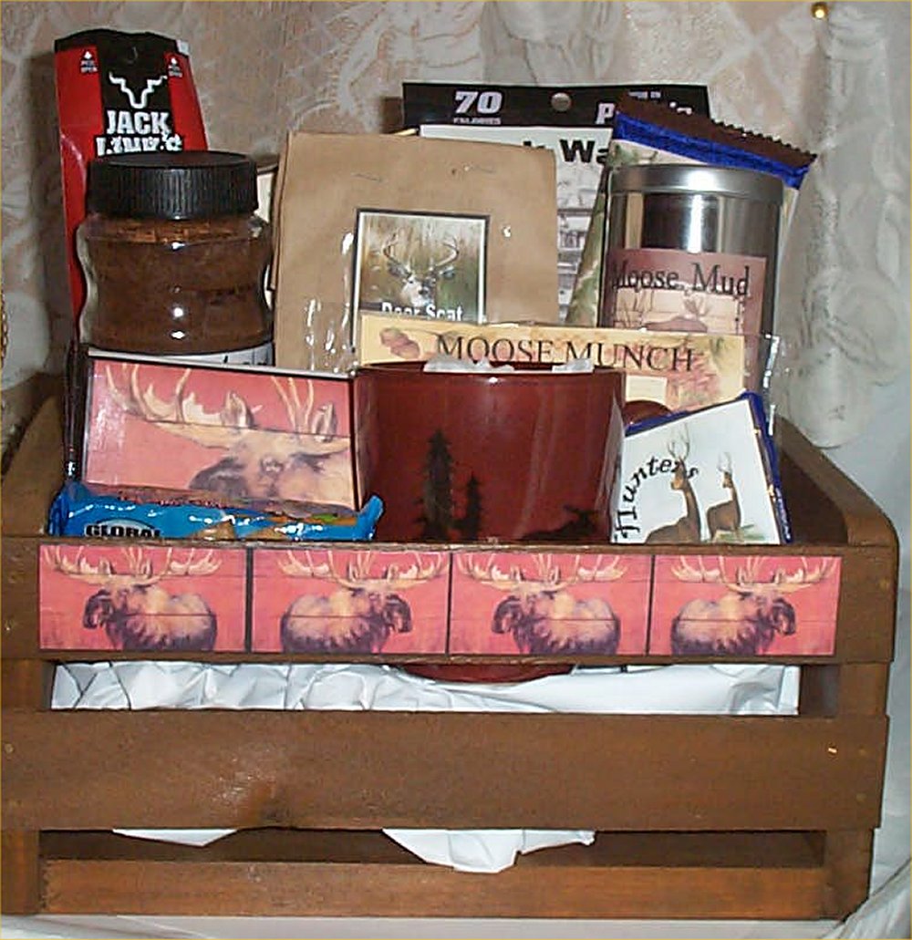 Moose Wood Crate Gift Basket Lodge Fun Gift Men Gifts 
