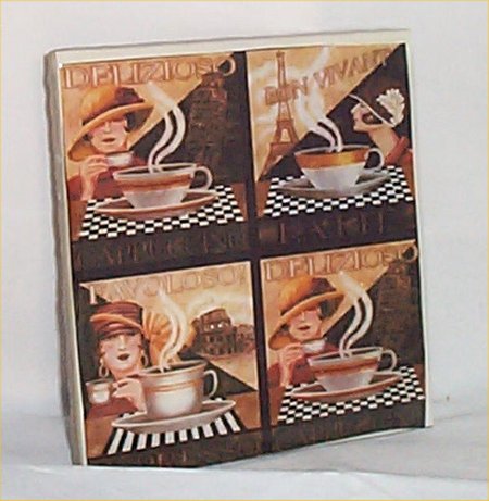 Coffee Trivet Ceramic Tile Bistro Kitchen Chefs Paris  