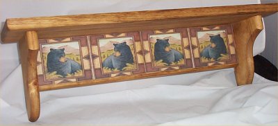 Black Bear Wood Wall Shelf Lodge Cabin Decor Home Kitchen Country New 