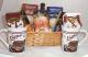 Coffee Chocolate Lovers Gift Basket Cappuccino Mocha 2 Mugs Syrup Creamer Candy 