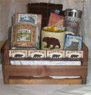 Bear Wood Crate Crossing Gift Basket Cabin Lodge Cocoa Coffee Mug Candy 