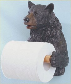 Outdoorsman Bear Toilet Paper Holder Lodge Cabin Country Bathroom Decor Lg