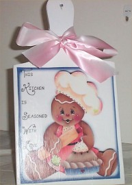 Gingerbread Cutting Board Holiday Plaque Decoration Wall Decor Cafe 
