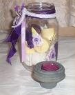 Mason jar votive candles Chic Home Decor Shabby Cottage Lavender Holds Spare 