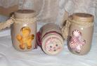 Gingerbread Mason Candy Jars Set of 3 With Candy Great Christmas Gift Decoration 