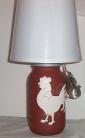 Mason Jar Country Red Rooster Lamp Off White Shade Farm Half Gallon Light Decor