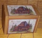 Cabin Recipe Box Bamboo Home Sweet Home Lodge Country