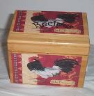 Recipe Box country Red Rooster Bamboo Country Farm Kitchen Decor Lodge 