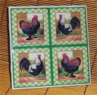 Rooster Trivet Ceramic Tile Country Farm Kitchen /Green