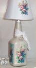 Liquor Bottle Light Chic Floral Night Glass Home Decor 40 Watt Light Shabby Lamp 